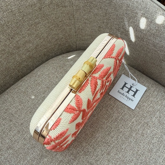 Alessia Bianchi Embroidered Clutch NWT Evening Bag Floral Formal Wedding Purse - Picture 3 of 7